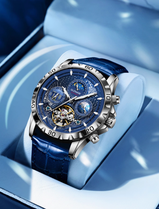 Star Sea Tourbillon – Men's Automatic Skeleton Watch | Luminous, Multi-Function, Waterproof