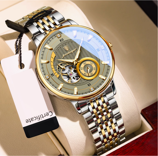 Imperium Classic - Men's Luxury Watch with Stainless Steel & Leather Build, Date Display & Chronograph Features