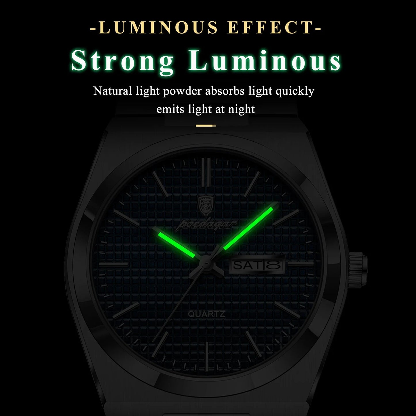 Vallenci – Poedagar Lüks Erkek Quartz Saat, Mavi Mozaik Kadranlı