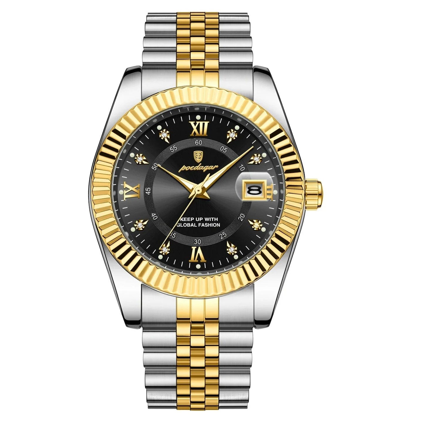 Sentinal – Poedagar Lüks Erkek Quartz Saat, Altın & Azure Mavi Özel Seri