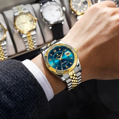 Sentinal – Poedagar Lüks Erkek Quartz Saat, Altın & Azure Mavi Özel Seri